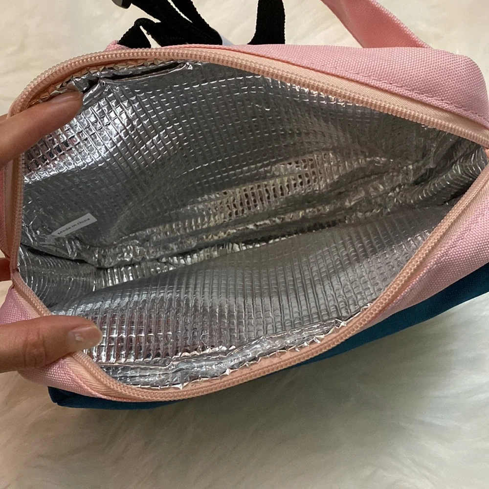 Pink and Teal Two-Tone Women's Pouch Bag